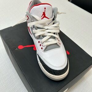 Jordan Air 3 Retro in White, Red, Silver, and Black